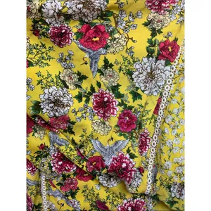 Farm Rio size small petite cantonal lace Yellow Floral Square-Neck Maxi Dress thumbnail 11