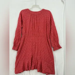 Maeve Coral Long-Sleeve V-Neck Ruffle-Cuff Dress 672 thumbnail 7