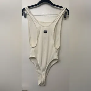 NWOT SKIMS Cotton Rib Picot Tank Bodysuit | Fitted Everyday Basic thumbnail 5