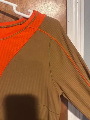 brown and orange lululemon long sleeve thumbnail 3