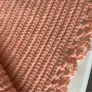 Handcrocheted‎ grandma shawl Orange Size M thumbnail 3