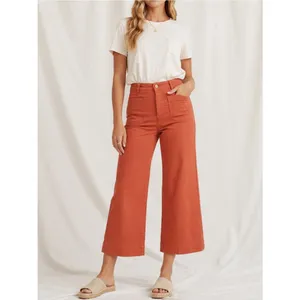 Marine Layer Bridget Pant Sz 0 Baked Apple Clay Orange Cropped Wide Leg Utility thumbnail 9