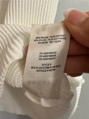 Aritzia Babaton Sculpt Ribbed One Shoulder Crop Tank Top in White Size Medium thumbnail 5