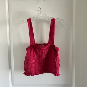 American Eagle Ruched Pink Crop Top thumbnail 4