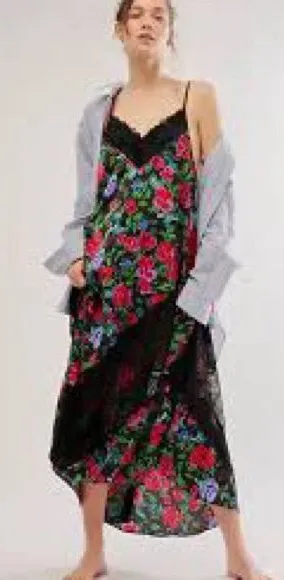 Free People First Date Printed Maxi Slip thumbnail 1
