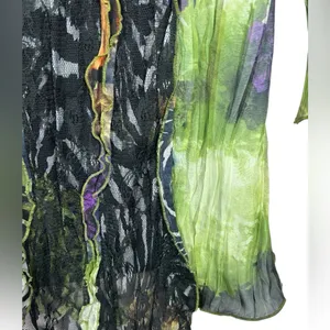 Alberto Makali Y2K Whimsigoth Sheer Moody‎ Witchy Sequin Asymmetric Top Medium thumbnail 7