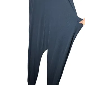 Aerie Black Ribbed‎ Racerback Tank Jumpsuit Romper Cargo Pockets Women's Size L thumbnail 5
