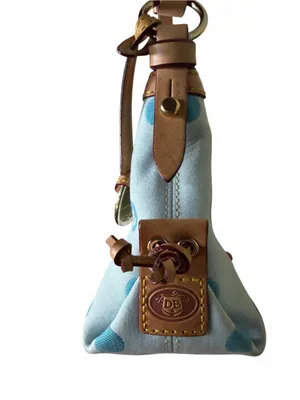 Dooney & Bourke Mini East West Slouch Bag Sky Blue Polka Dot Y2K thumbnail 5