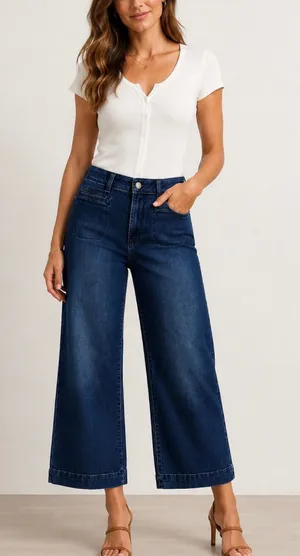 Sonoma dark wash wide leg jeans thumbnail 1