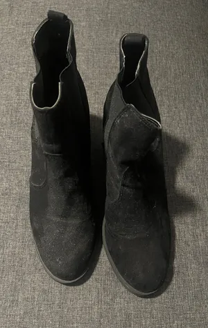H&M Black Suede Chelsea Ankle Boots thumbnail 1