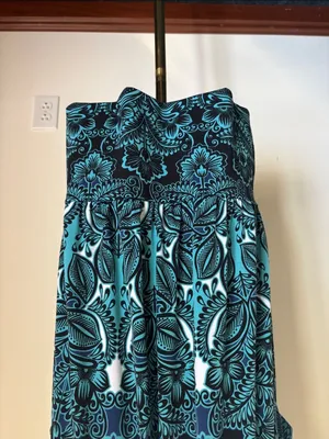 Liz Claiborne Teal and Black Halter Tunic thumbnail 5