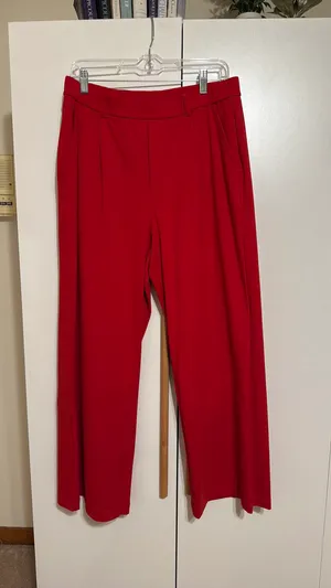 Halara Pants High-Waisted Pleated Red L thumbnail 2