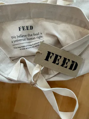 Feed NWT Disney Cream Canvas Tote with Navy Logo thumbnail 4