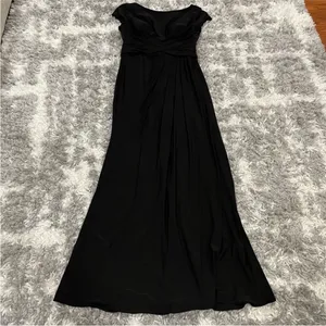 La Femme 28026 Black Twist Front Short Sleeve Dress Size 14 thumbnail 2