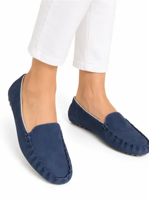 COLE HAAN GRAND.OS Navy Blue Nubuck Driving Loafers Moccasins Size 11 thumbnail 4