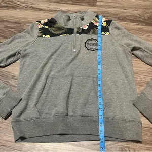 PINK Victoria’s Secret Grey Floral Pull Over Sweater; Medium thumbnail 6