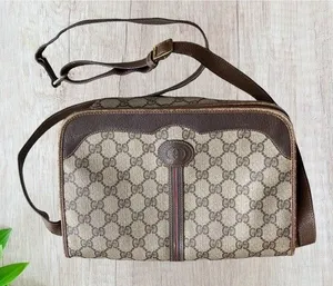 Vintage Gucci Shoulder Bag Flap Closure Classic‎ Brown Monogram thumbnail 1