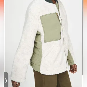 Free People Women's Rivington Sherpa Jacket, Desert Combo, Green, Medium thumbnail 5