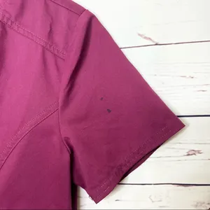 Cherokee Workwear Mock Wrap Medical Scrubs Top Burgundy Wine Size Small thumbnail 8