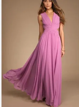 Lulu's Pink Sweetheart Maxi Gown thumbnail 2