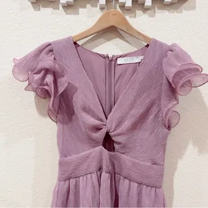 ASTR Emporia Purple Pleated Tiered Midi Dress Size Small NWT thumbnail 6