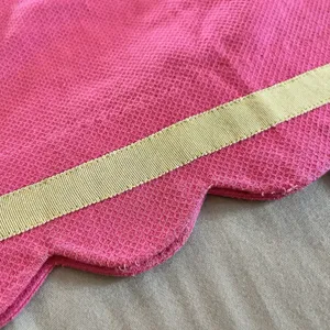 Lilly Pulitzer Stretch Mini Skirt Pink - size 6 Vintage Scalloped W Green Trim thumbnail 2
