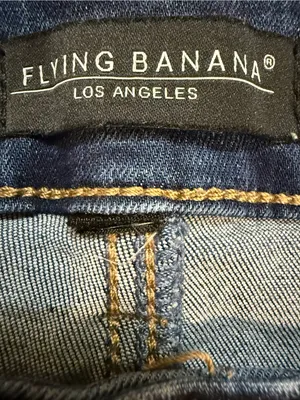 Flying Banana Los Angeles Jeans Women's 16S Bell Bottom Flare Blue Denim thumbnail 6