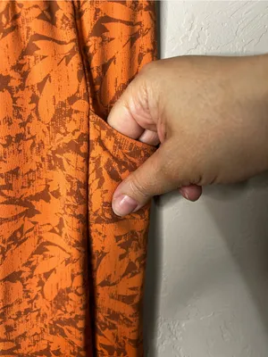 REI Co-Op Take Your Time Orange Brown Leaf So Soft 7/8 Pockets Athletic Leggings thumbnail 5