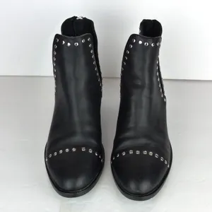 Steve Madden Conspire Ankle Boots Women 9M Black Leather Studded Cutout Rock thumbnail 4