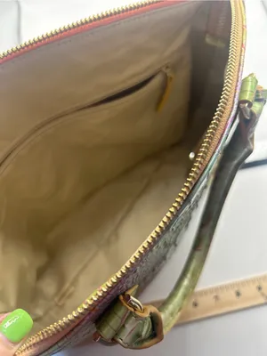 Brahmin Iridescent Green-Purple Croc Embossed Duxbury Satchel thumbnail 4