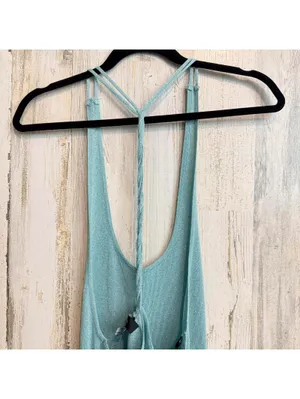 NWT Forever 21+ Women’s 2X Turquoise Metallic Knit Maxi Dress thumbnail 4