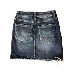 RSQ Collective Skirt Womens Size‎ 0 Blue Dark Wash Denim Mini Raw Hem thumbnail 4