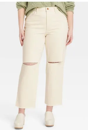 Universal Threads High Rise Off-White Vintage Straight Jeans thumbnail 6