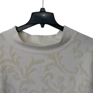 Anthropologie Nina Velvet‎ Sweater Ivory Scrolls Women's Size XL thumbnail 2