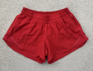 Lululemon Hotty Hot Shorts Low Rise 4" Dark Red Athletic Athleisure Women's 6 thumbnail 1