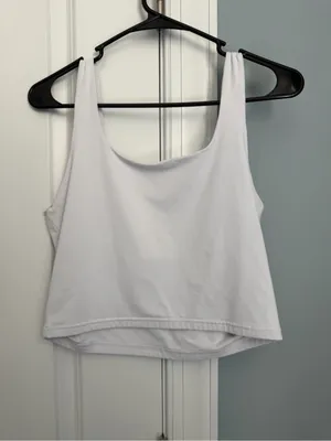 ReoRia White Square Neck Crop Tank Size L thumbnail 5