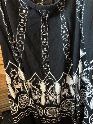 Boho Black & White Embellished Skirt Large thumbnail 3