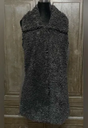 Jackets & Coats Faux Fur Vegan Leather Vest- size large thumbnail 1
