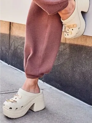 New Crocs Siren Platform Heeled Clogs Bone Ivory Brat Y2K cottagecore Grandma thumbnail 3