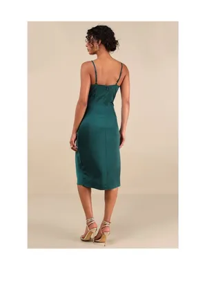 Emerald Green Lulus Dress Midi thumbnail 2