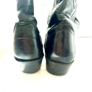 Vintage Justin Cowgirl Black Leather Boots Size 6 B mismatch thumbnail 6