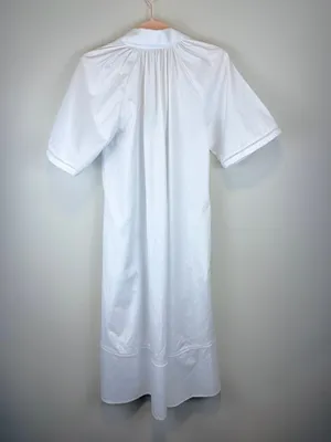 Madewell White Cotton Midi Dress NWT XXS Collared Poplin Slip Lined Summer thumbnail 6