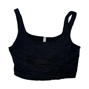 Free People Intimately Black Square Neck Corset Seam Crop‎ Top Small thumbnail 1
