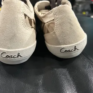Women’s Coach Brown and Cream Sneakers Please see pics New but Peeling inside thumbnail 6