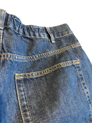 We The Free Danni High Rise Shorts Denim Dark Wash Oversized Cuff Size Large thumbnail 11