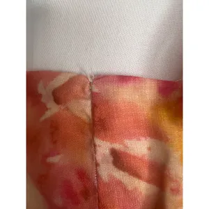 Micas Floral Ruffle Cut Out Maxi Dress Orange Pink Watercolor Size M NWT thumbnail 15