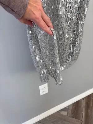 Zara Silver See through sequin skirt thumbnail 3