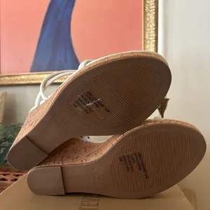 Steve Madden‎ Udell Leather Slip On Cork Wedge Slingback Sandals White NEW 9.5 thumbnail 5