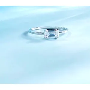 NEW Emerald‎ Cut 5A CZ Ring | Rhodium 925 Sterling Silver, 6 thumbnail 11