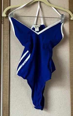 FINAL MARKDOWN Bozzolo Royal Blue and White bodysuit large thumbnail 1